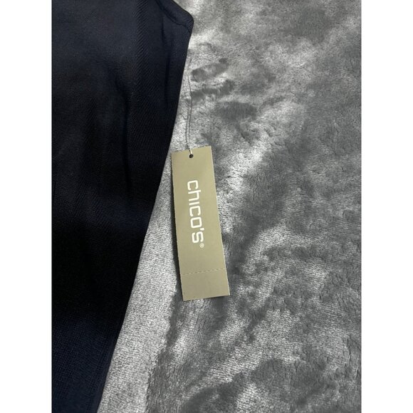 Chico's Tank Top Women's Large Black V-Neck Knit Blouse NWT - Picture 2 of 8